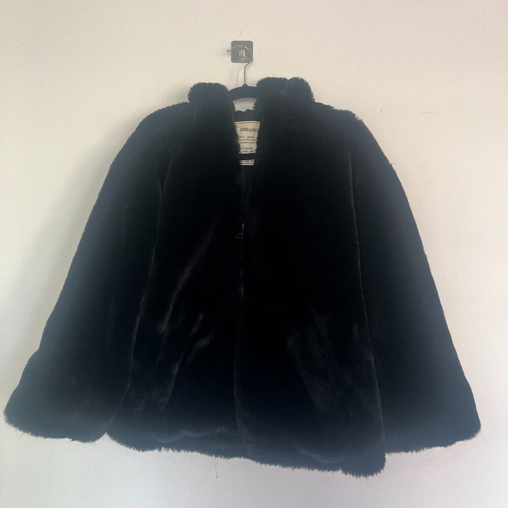 Zadig & Voltaire Faux Fur Zip Up Hoodie